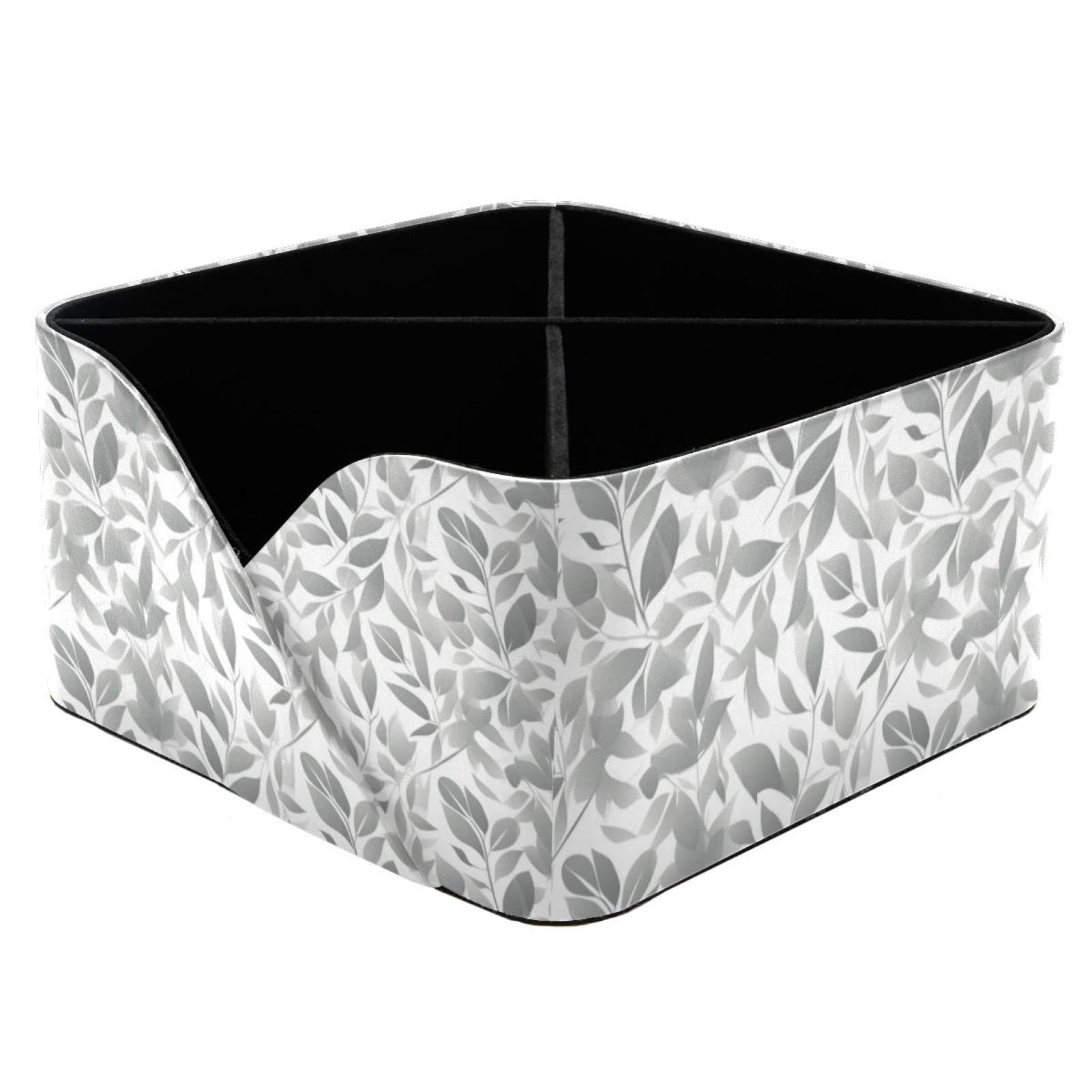 Organiseur de bureau pour papeterie et cosmétiques avec porte-stylo à motif végétal