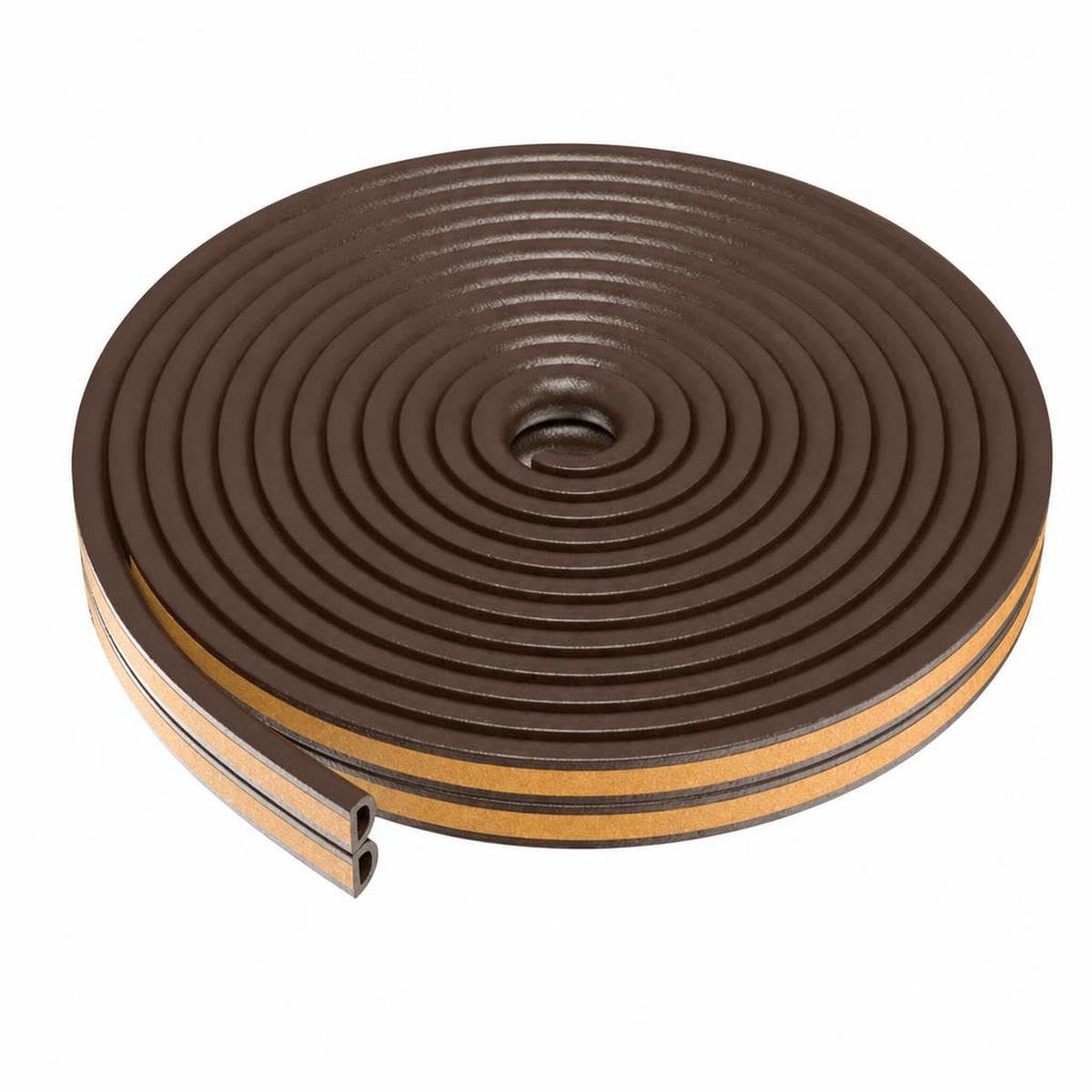 5m/10m Door Seal Strip Self-Adhesive Draft Stopper Tape Window Weather Stripping Insulation Noise Rubber Sealing Strip-D brown-10M (32.8ft)