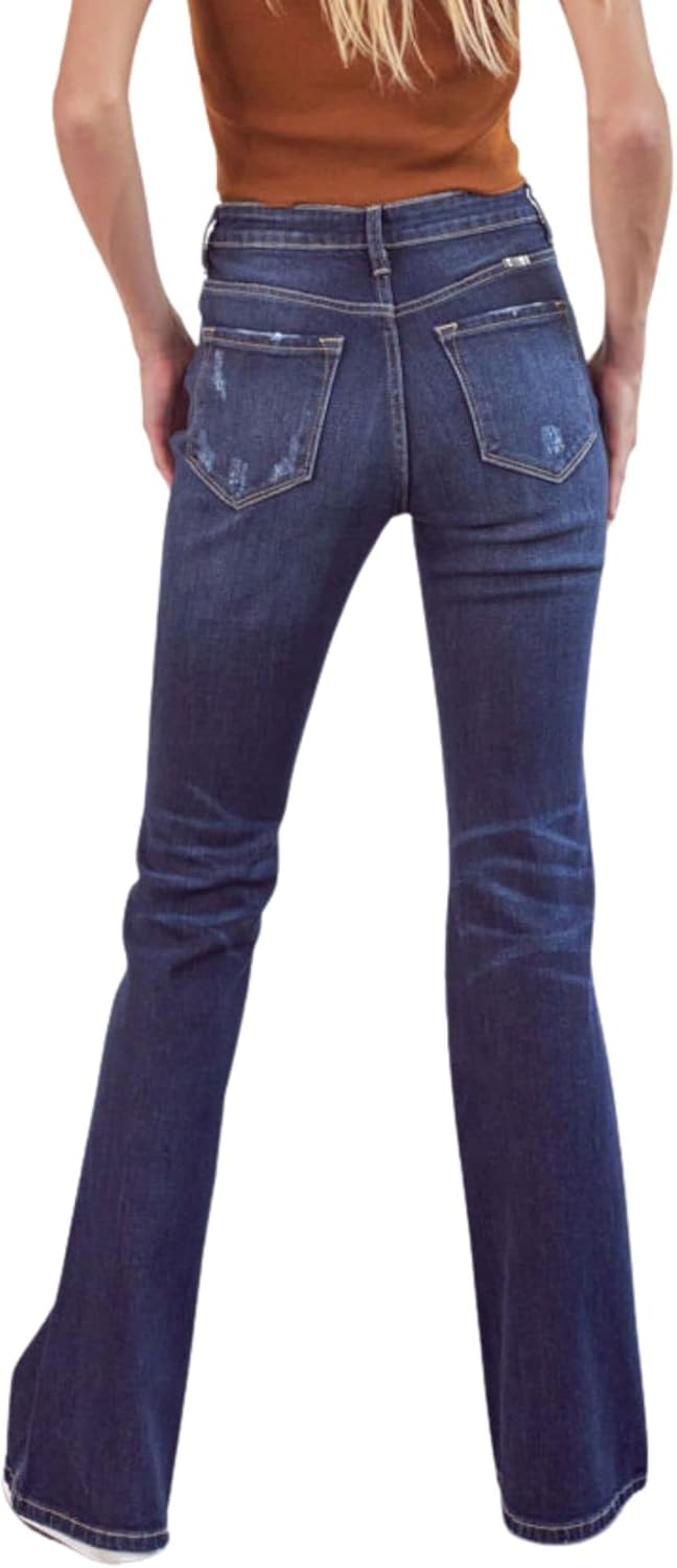 Kan Can Women's High Rise Flare Jeans - KC7340D - Image 5