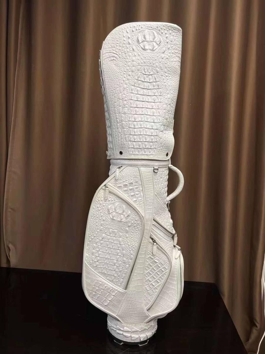 最高級 日本製 総 クロコダイル 革 キャディバッグ ゴルフ バッグ 最