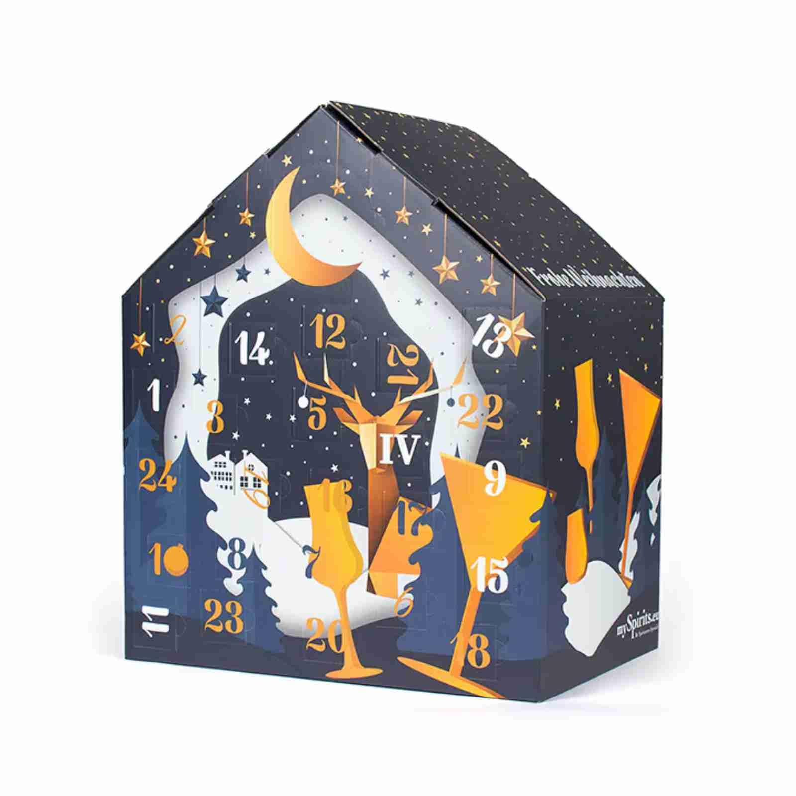 Gin Adventskalender Premium Selection mySpirits / 37,5-48% Vol. / 24 x 0,02 l mit Glas