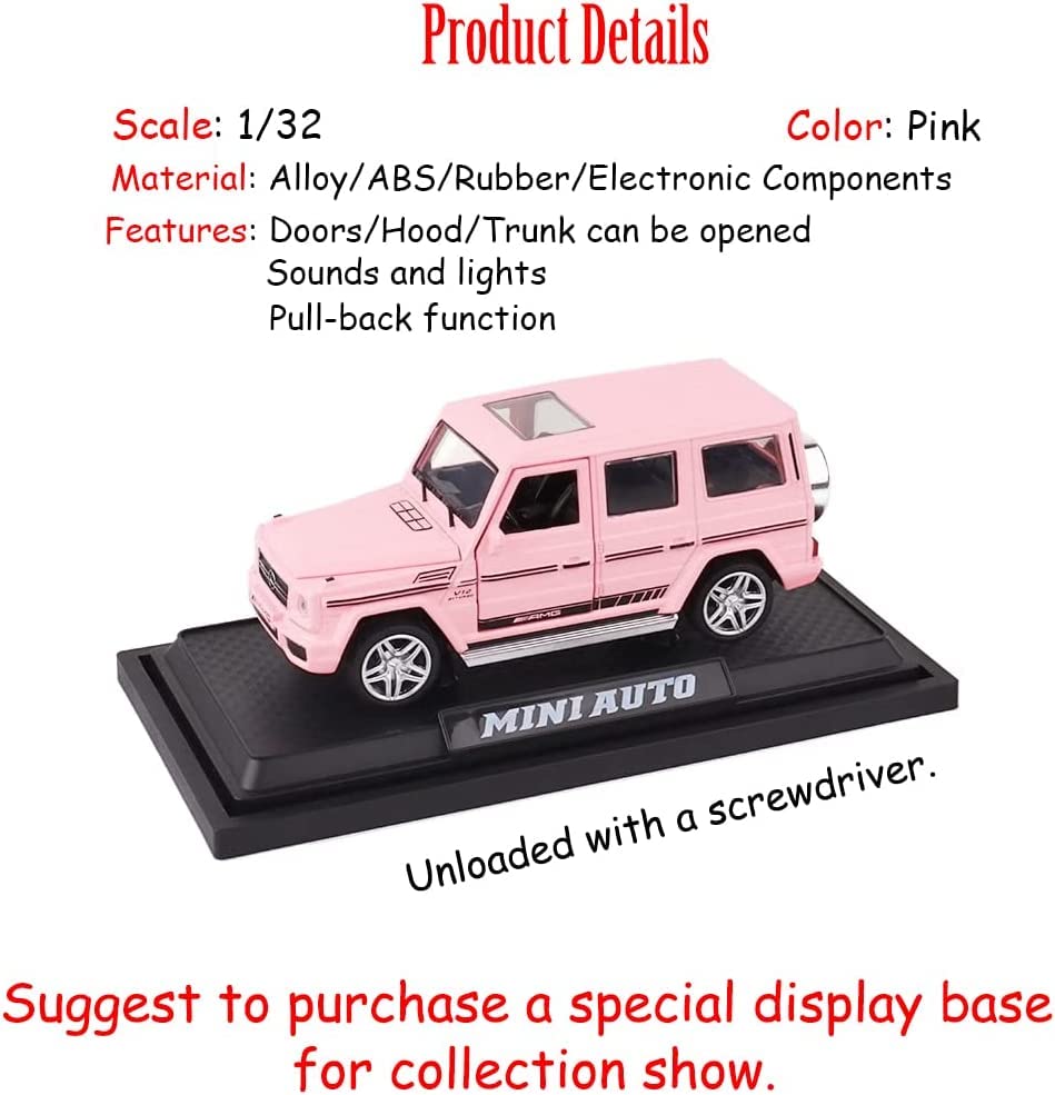 Image of Alloy Car Model Diecasts Metal Toy with Sound /Light /Pull-Back Off-Road Vehicles Car Model Collection Kids Toys Gift Multicolor Pack of 1 (1:32 AMG G65)