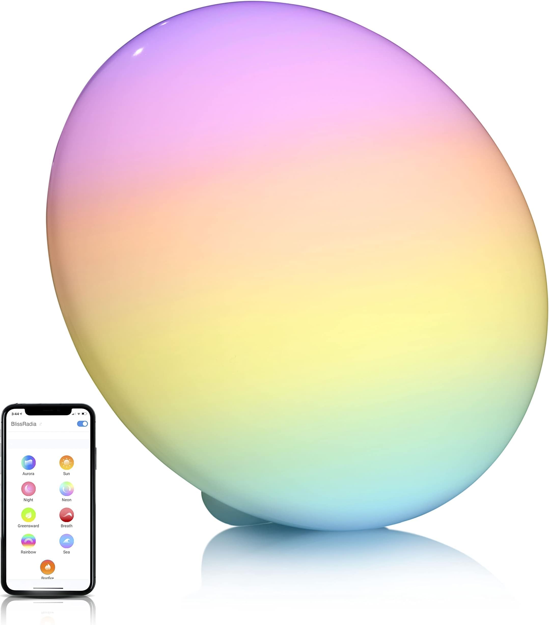 BlissRadia - Smart LED Entertainment Lamp and Night Light with 16 Million Colors + Color Shifting Scenes, Compatible with Alexa and Google Home