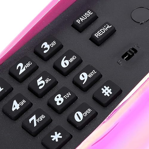 Miniatura 7 de Divertido teléfono de labios, con función de almacenamiento de números, teléfono fijo rojo rosa, teléfono fijo con cable para el hogar, oficina,