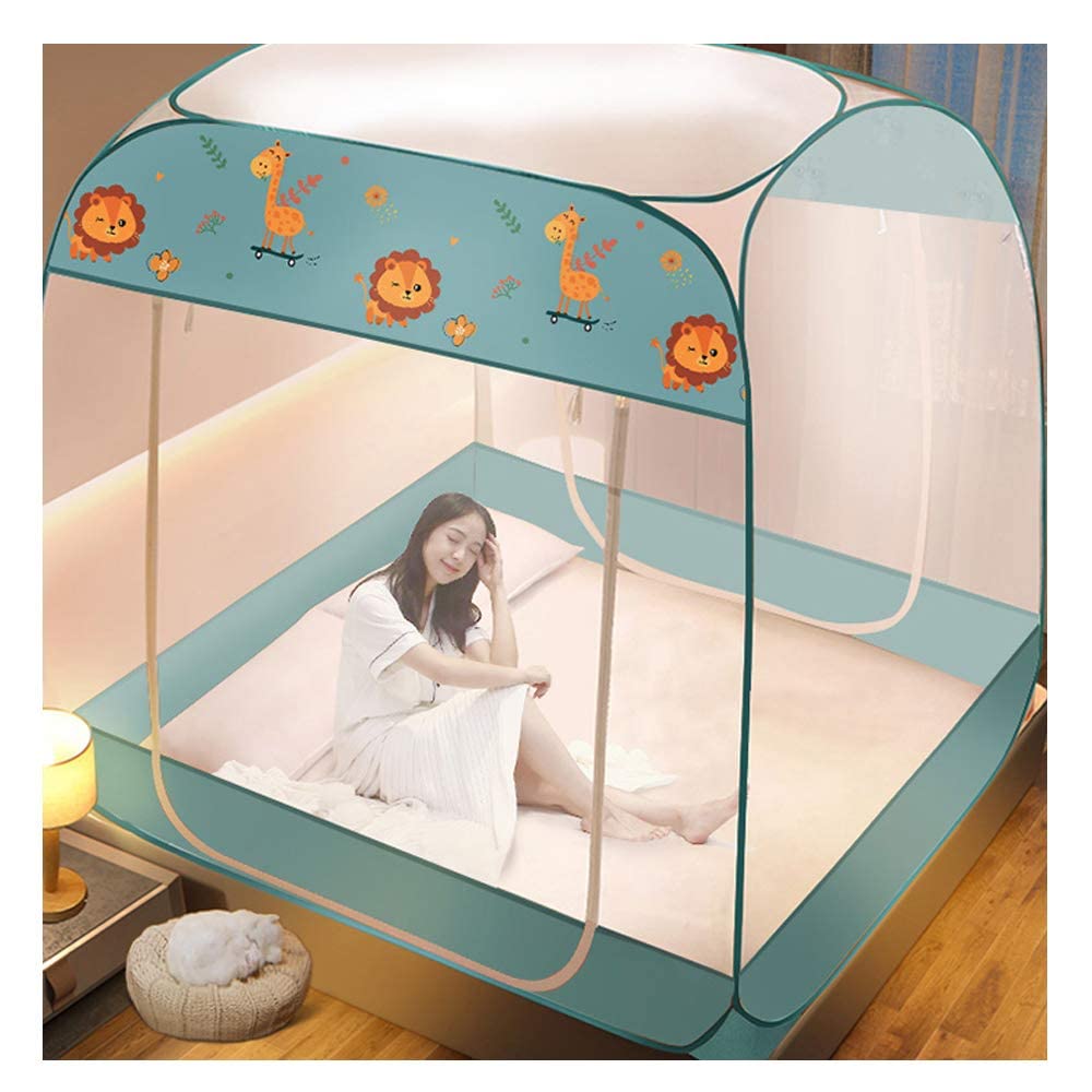 Mosquitera Plegable emergente para Cama, Dosel portátil para Viajes, para Cama Individual/Doble, Tienda de campaña, 1,2 * 2 m, 1