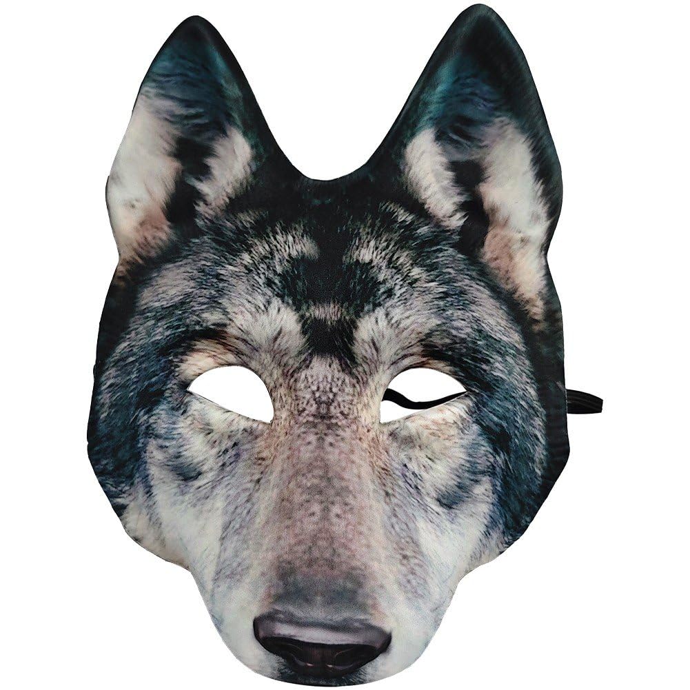 Uzztfa Grey Wolf Mask, Wolf Head Masks Scary Werewolf Mask Animal Masquerade Mask For Festival Cosplay Halloween Costume Party Cosplay
