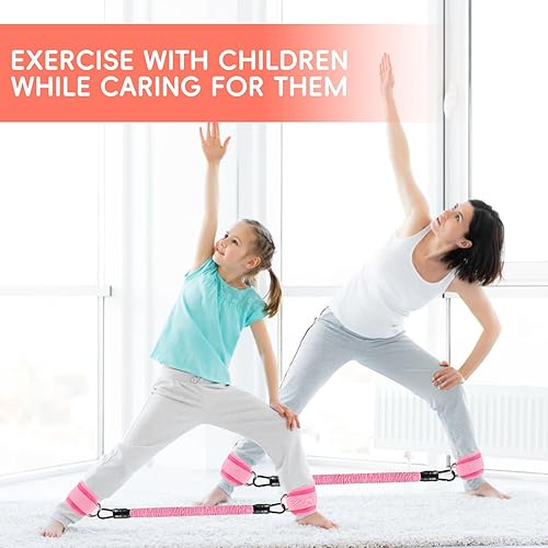 Miniatura 6 de 11 bandas de resistencia al tobillo con puños, pesas de tobillo para entrenamiento de glúteos, para mujeres, juego de bandas de ejercicio con