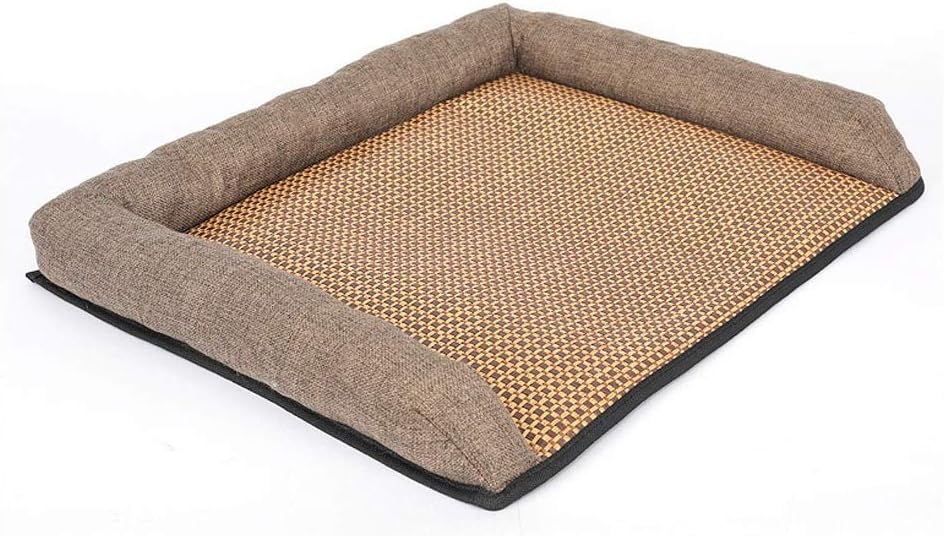 Summer Cool Dog Mat Cat Nest Wore Comfortable Breathable Mat Dog Sofa Lasting Cooling Cool But Not Ice Pet Supplies Pet Supplies (Color : Gray Size : L) (Brown Small)