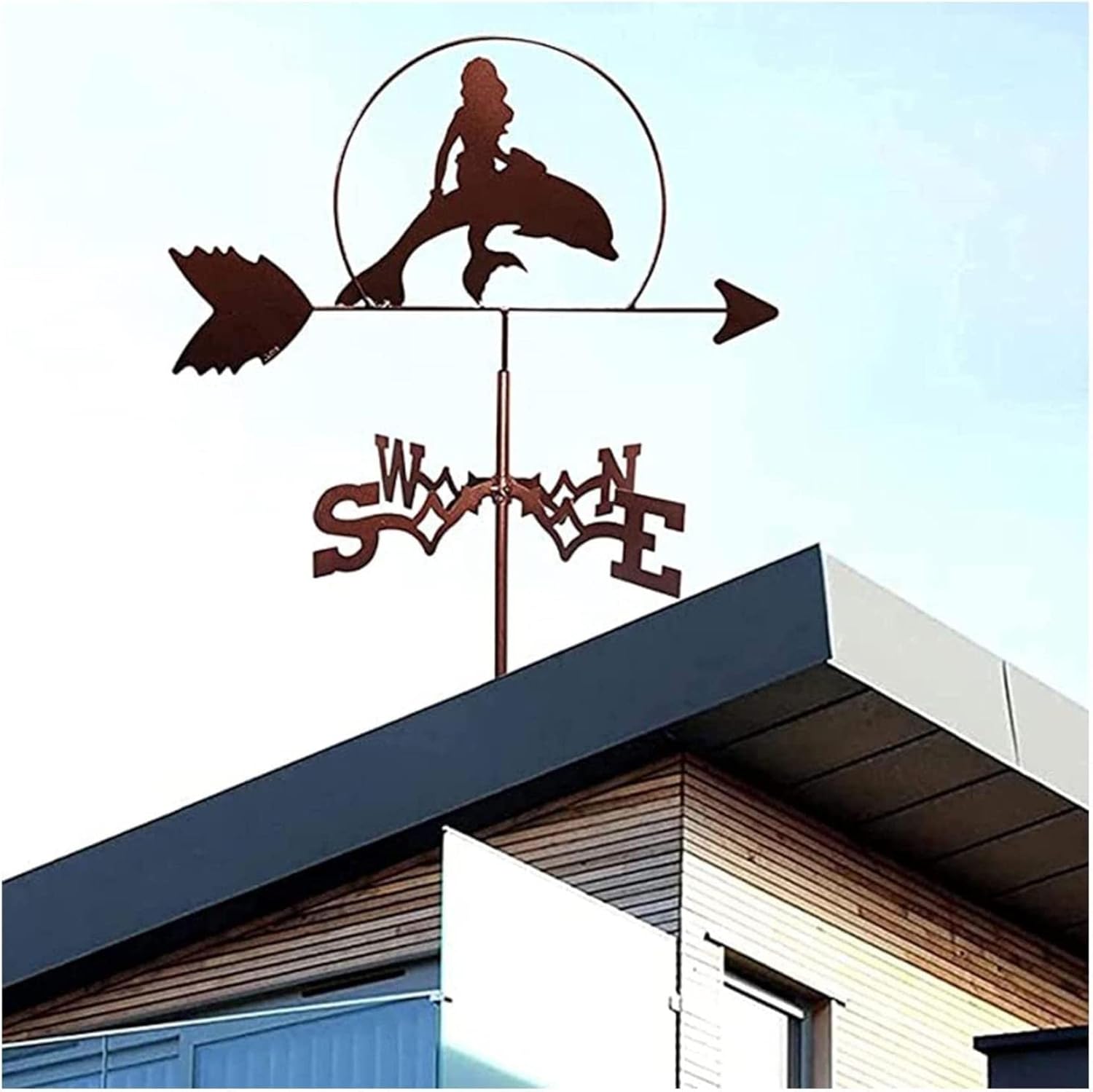 Wetterfahne Mit Kuh-Silhouette - Metall Windrichtungsanzeige Für Garten & Hof