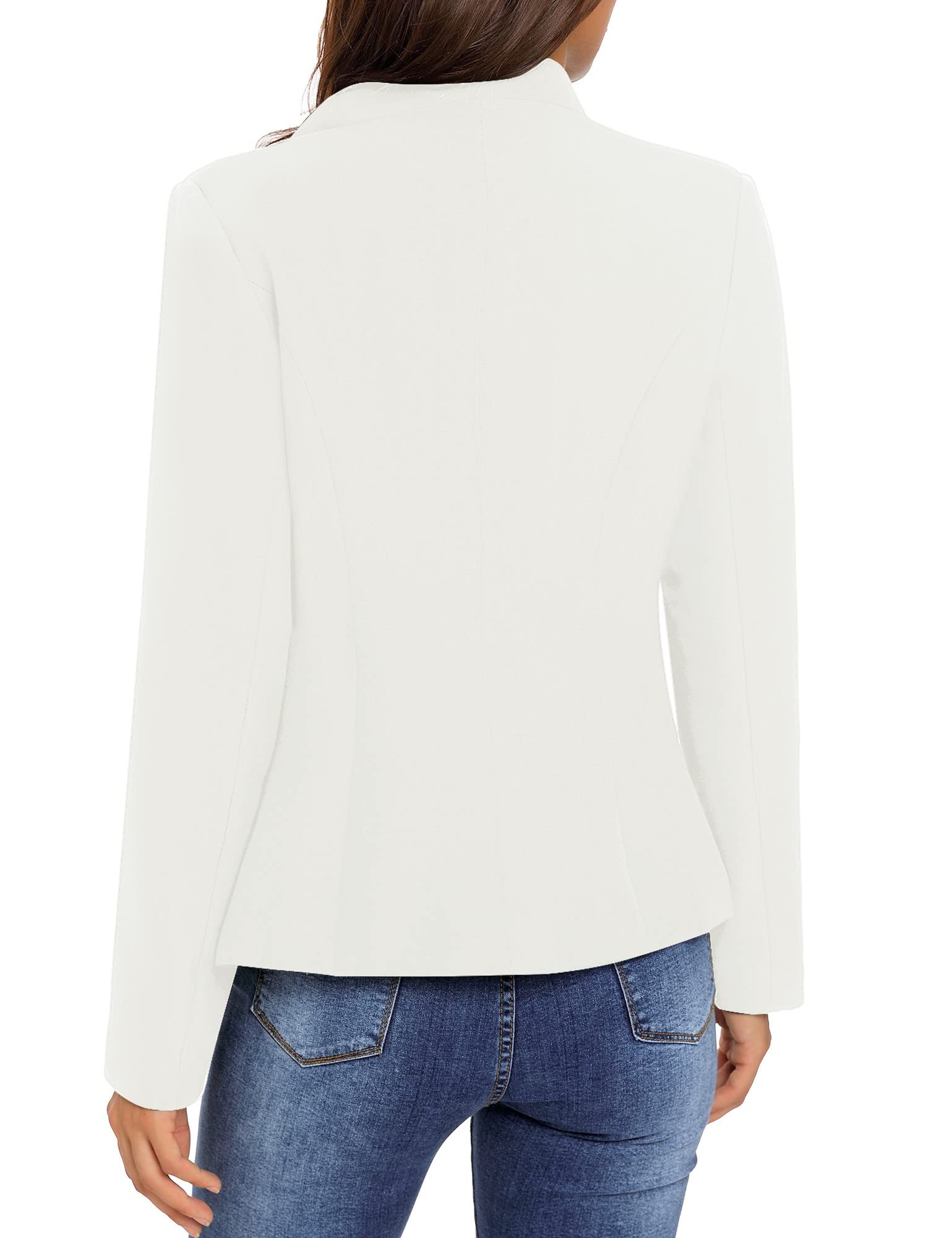 Roskiky Damen Blazer für Frauen, Cardigan, Freizeit Business Jacke, mit Taschen, Deko Knöpfe vorne