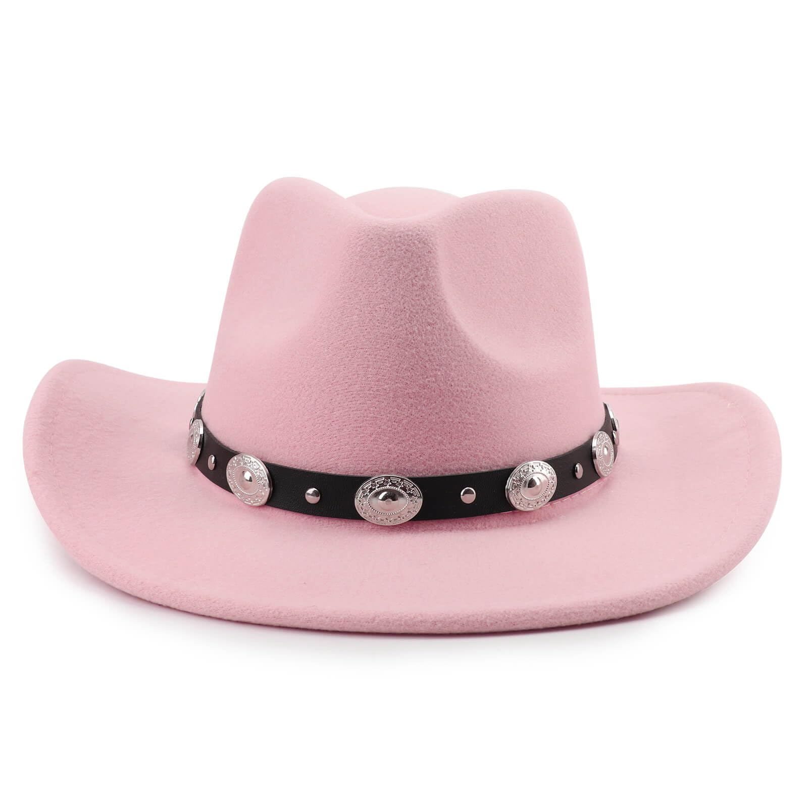DRESHOW Wide Brim Hat Fedora for Women Belt Buckle Retro Panama Floppy Hat