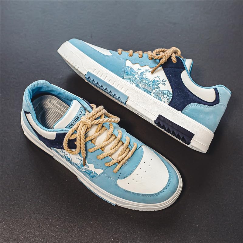 NCNDB Men's Retro Trendy Casual Shoes with Contrasting Color Patchwork Skateboard Sneaker3