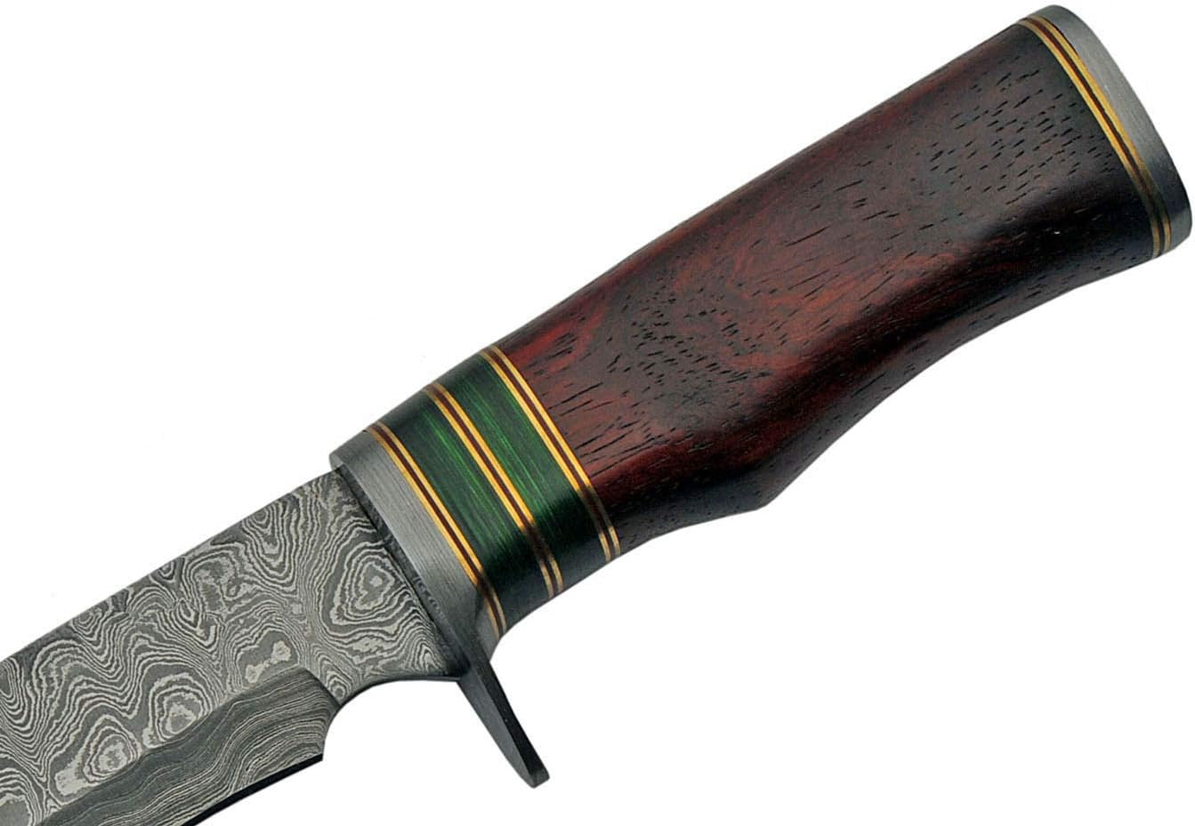 Szco Supplies Damascus Steel Exotic Bowie Knife, Brown, 15 inches