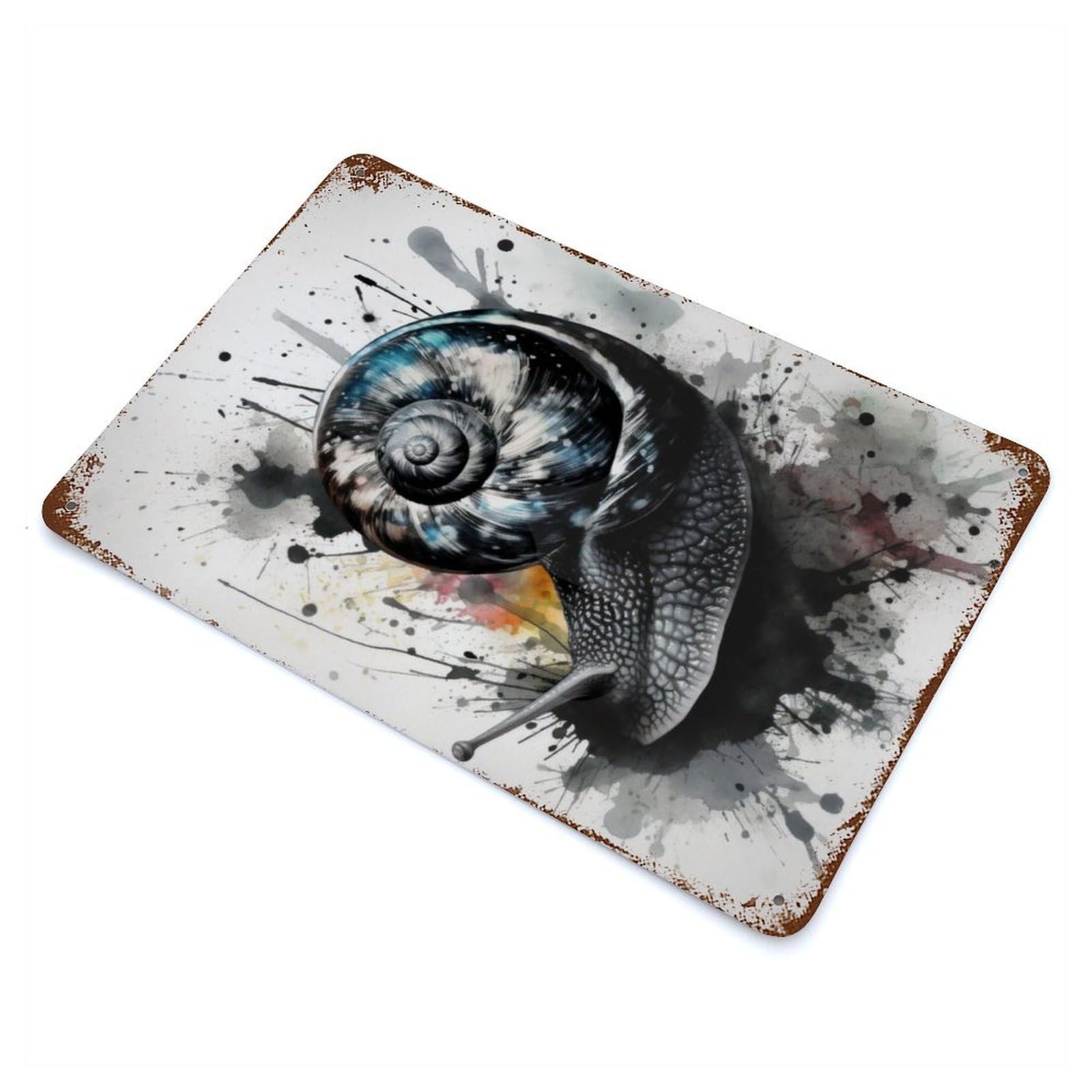 Garage Style Snail Natures Trailblazer Vintage Rust Metal Sign 11.8"x7.9", Rustic Home Decor for Bar And Workshop