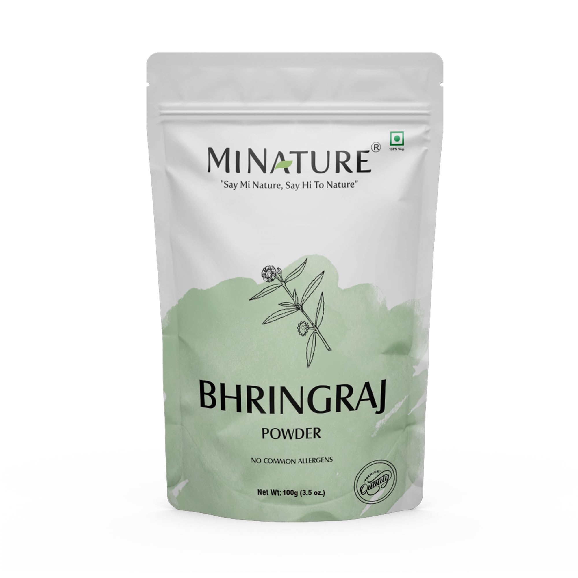 mi nature Bhringraj Powder (Eclipta Prostrata) | False daisy| Natural and Pure Dry leaves| Ideal for Oil & Pack | Improves Texture |Control Hair Pigmentation| 100g(4 oz)