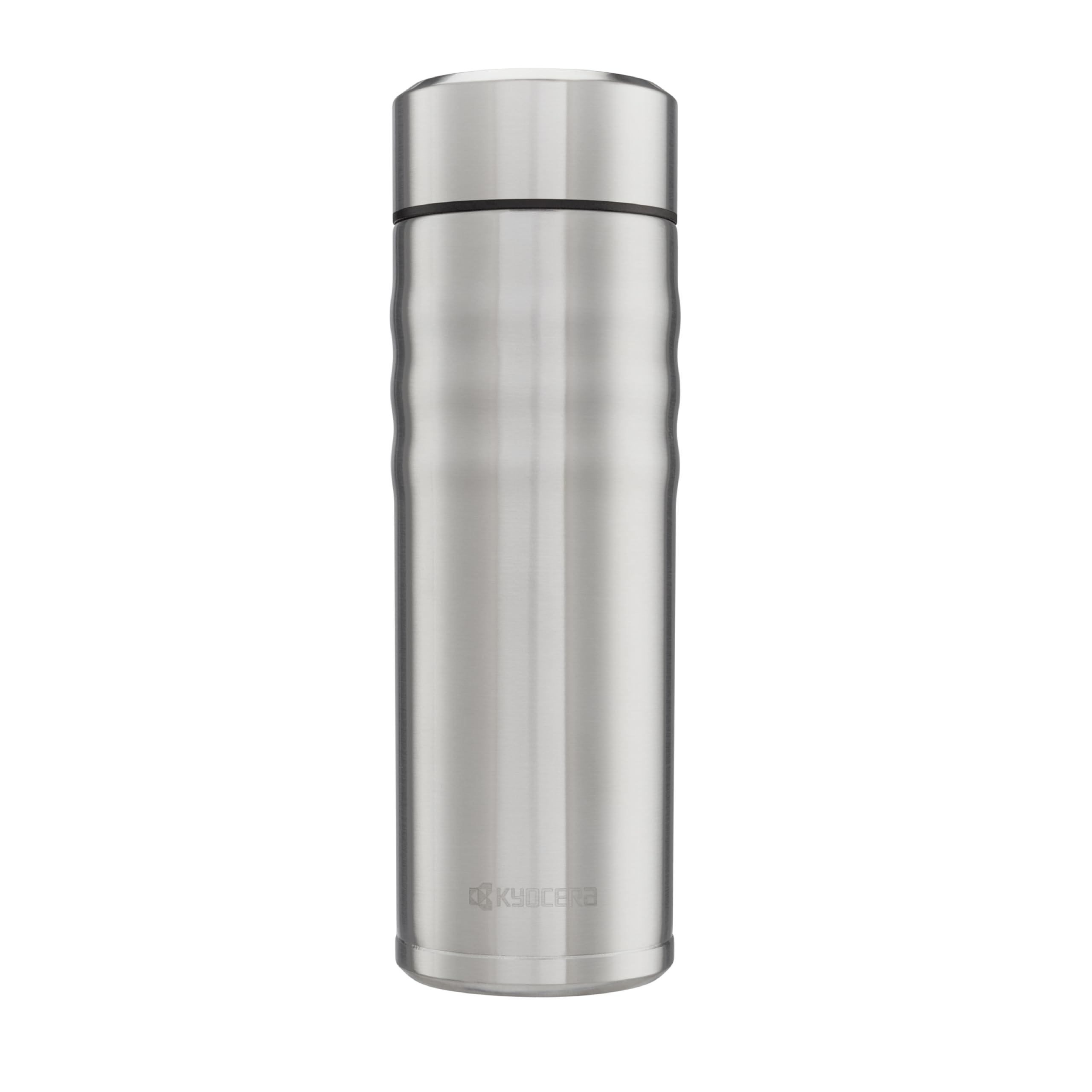 Kyocera TWIST TOP - isolierte Trinkflasche mit keramischer Innenbeschichtung | schadstoff-frei | auslaufsicher | leicht | stylisch | edelstahl, 500 ml, MB-17S SS