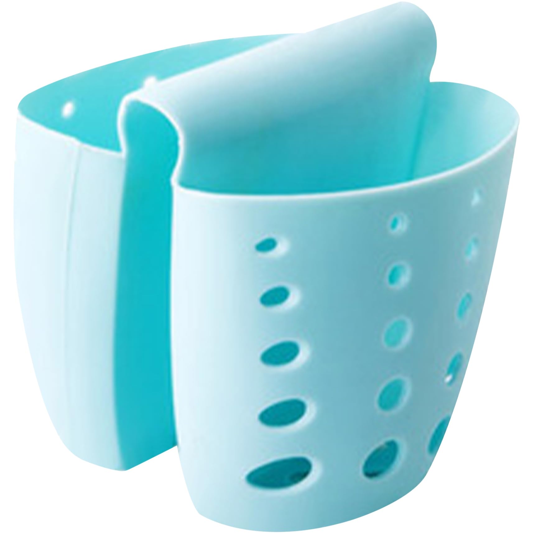 Takingup Silicone Sink Saddle Sponge Holder, Double Side Hanging Storage Basket with Drain Hole for Kitchen Sink Organization