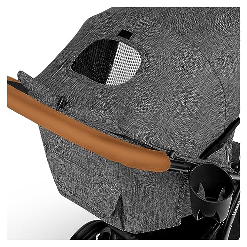 5. Bild von LIONELO Annet Buggy bis 22 kg mit Liegefunktion, Kinderwagen klein zusammenklappbar mit Zubehör, Eva-Schaum-Räder, Moskitonetz, Fußdecke Getränkehalter, Korb