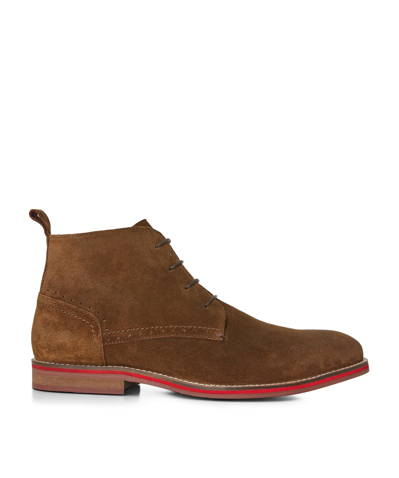 Joe Browns Men's Casual Suede Brogue Detail Lace Up Boots Ankle, Rich Brown, 7 UK