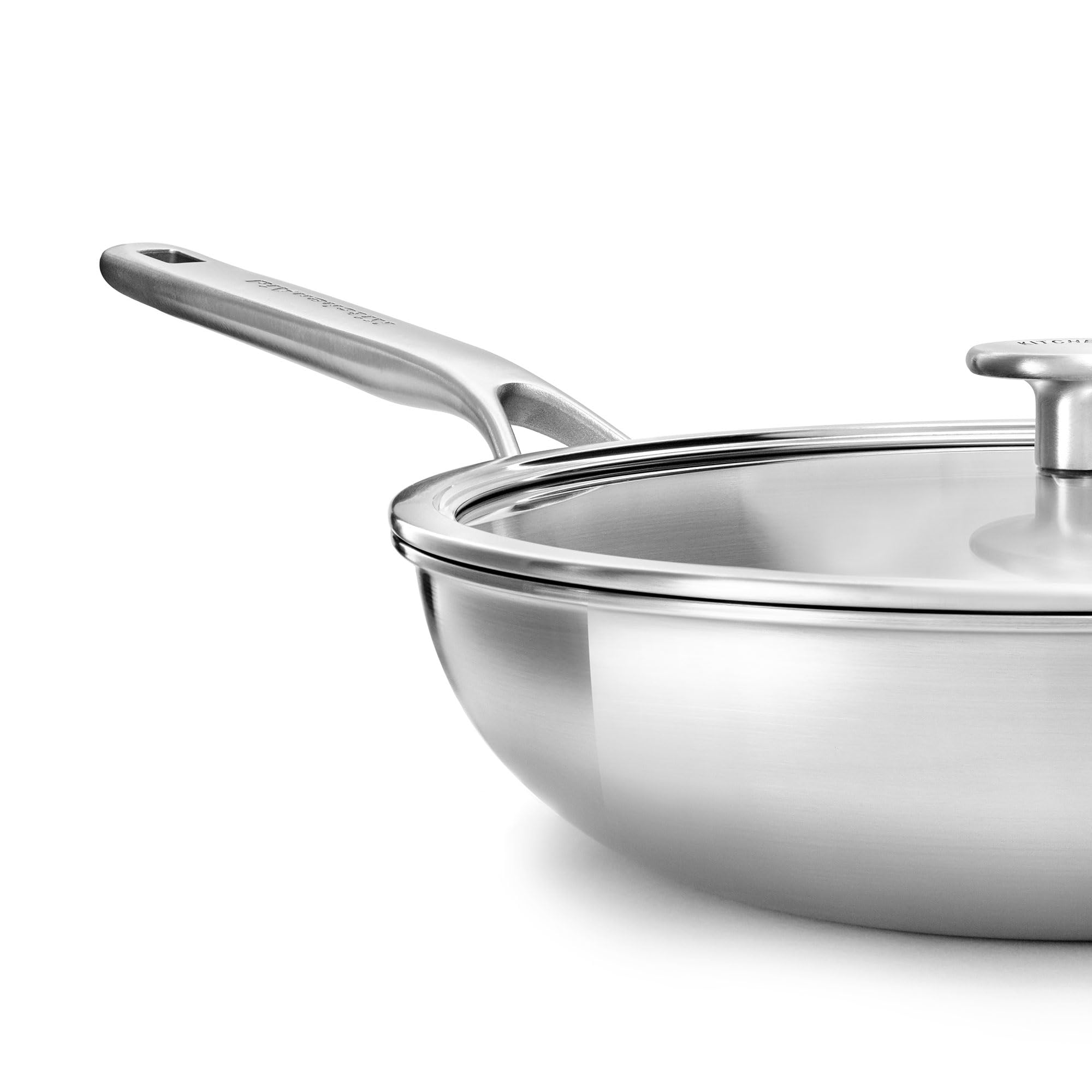 KitchenAid Multi-Ply Stainless Steel 3ply 28cm Wok with Lid