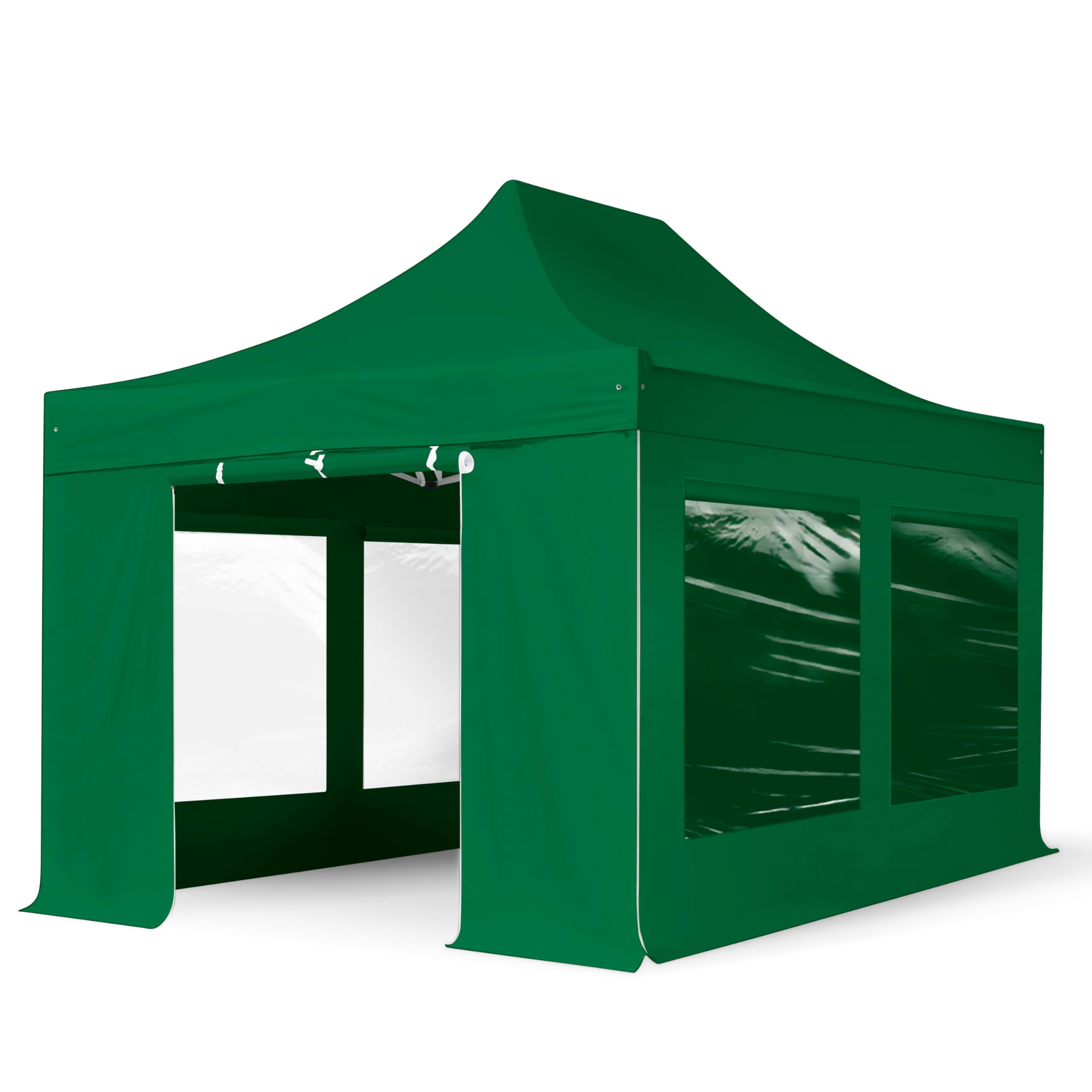 TOOLPORT Gazebo Pieghevole 3x3 M Alluminio 40mm - PES 800 Impermeabile Con Laterali, Rosso, Uso Professionale - 2