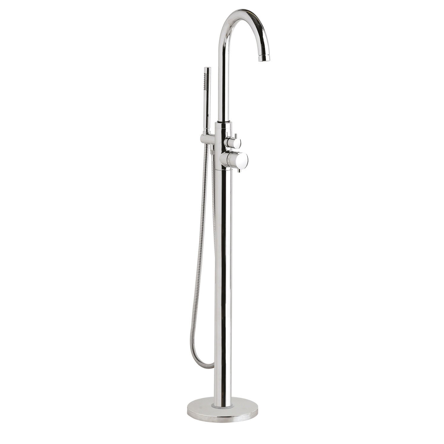 Hudson ReedPN322 Tec Cross ǀ Modern Bathroom Minimalist Thermostatic Single Lever Handle Floor Standing Bath Shower Mixer, 1248mm x 200mm, Chrome