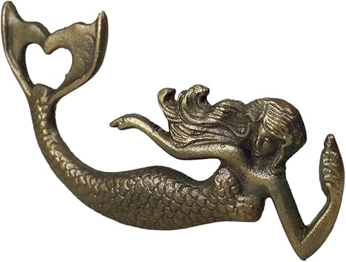 Ebros Gift Rústico Vintage Hierro Fundido Metal Bronce Náutico Costero Sirena Sirena Sirena Mano Soda Cerveza Botella Tapa Abridor Como Sirenas Bajo