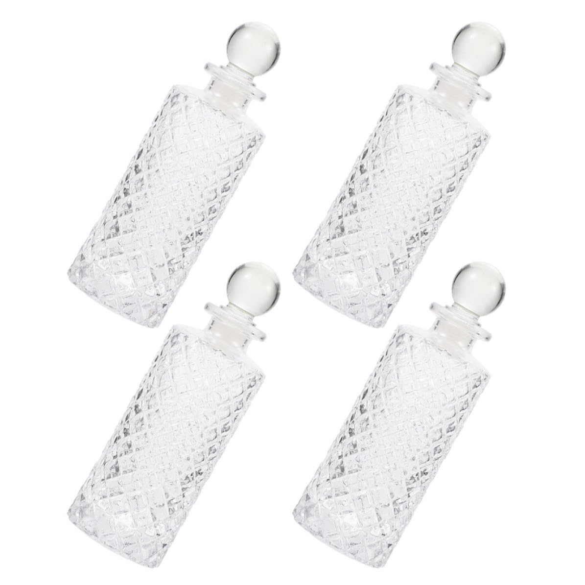 Botellas de Vidrio de 150ml Transparentes y Versátiles, Pack de 4 Frascos de Alta Resistencia