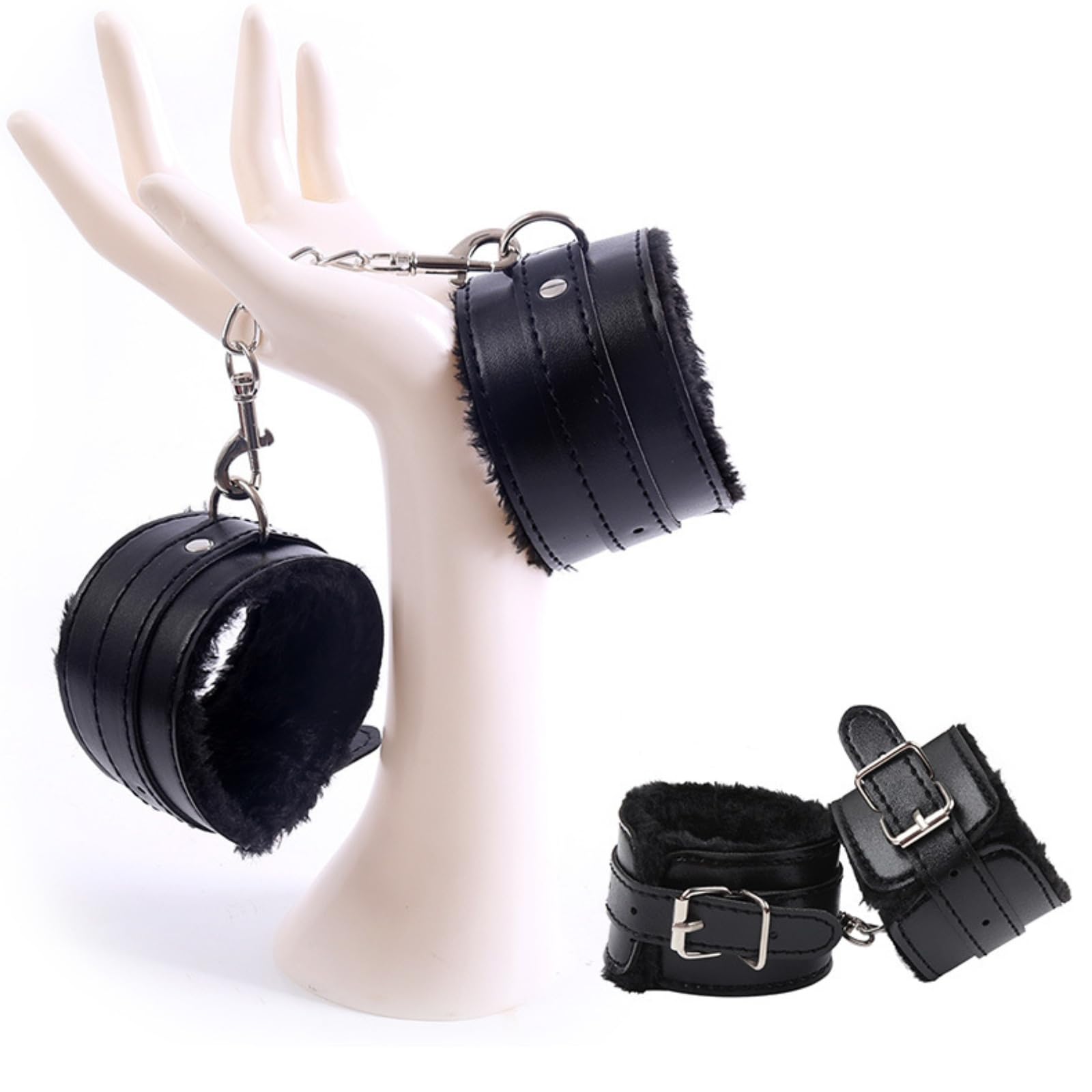 Hdynasty Manette di Peluche in Pelle Accessori per Il contenimento di Mani e Piedi da Donna, Attrezzatura Alternativa per Lo Yoga