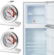 2 Pezzi Termometro Congelatore, Termometro Frigorifero Antigelo con Gancio per Appendere, Gamma di Misurazione da -30 a 30 °C (-20°F a 80°F), Ideali per Casa Ristoranti e Bar, Facili da Pulire