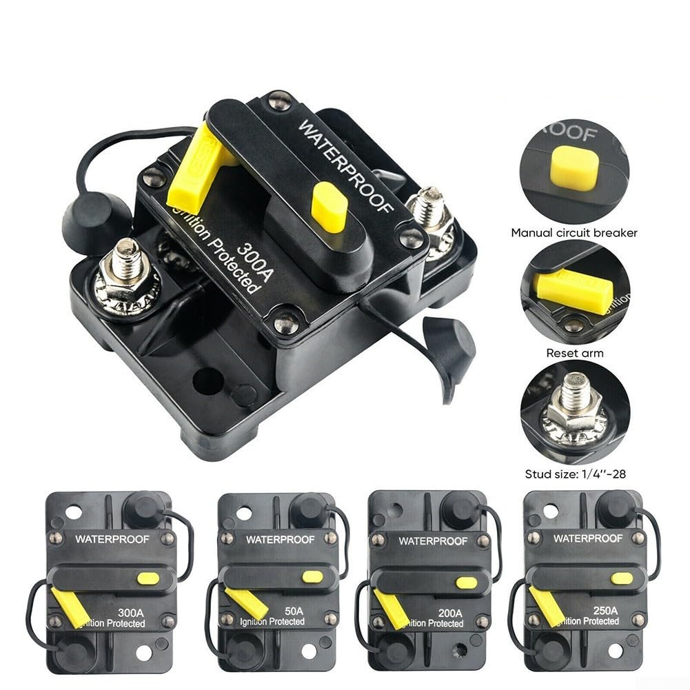 Disyuntor Térmico De Reinicio Manual Impermeable IP67, 12-48V DC, 30-300A, Con Pernos M6, Para Coches, Barcos Y Sistemas De Alta Corriente