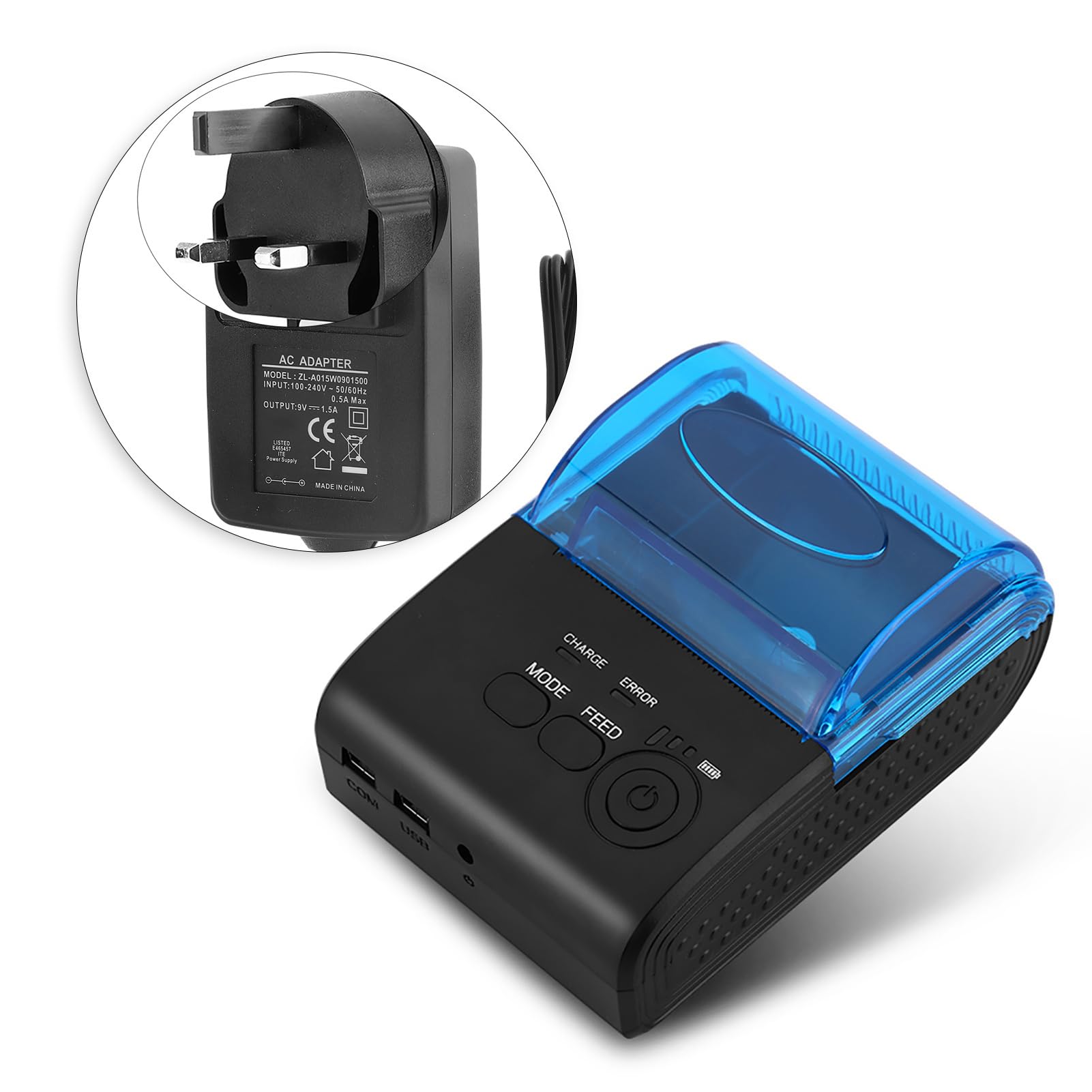 GOWENIC Bluetooth 4.0 Thermal Receipt Printer, Portable 58mm Shipping Label Printer with Auto Sleep and Auto Awak for Win2003 / 2000/7 / XP / 8/10 / Vista/Linux/Android (US)