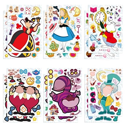 36Pcs Make your own Alice in Wonderland stickers sheet