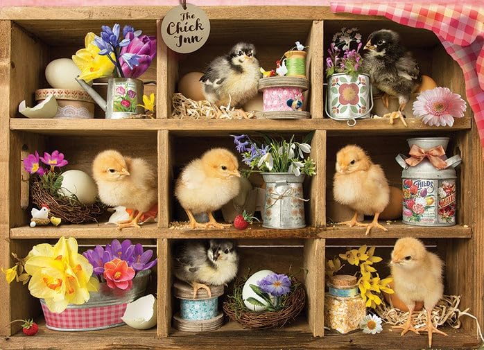 Cobble Hill 1000 Piece Puzzle - Chick Inn - Sample Poster Included, Earthy and Vibrant Shades, 1000 pieces, 26.625" x 19.25" - Image 2