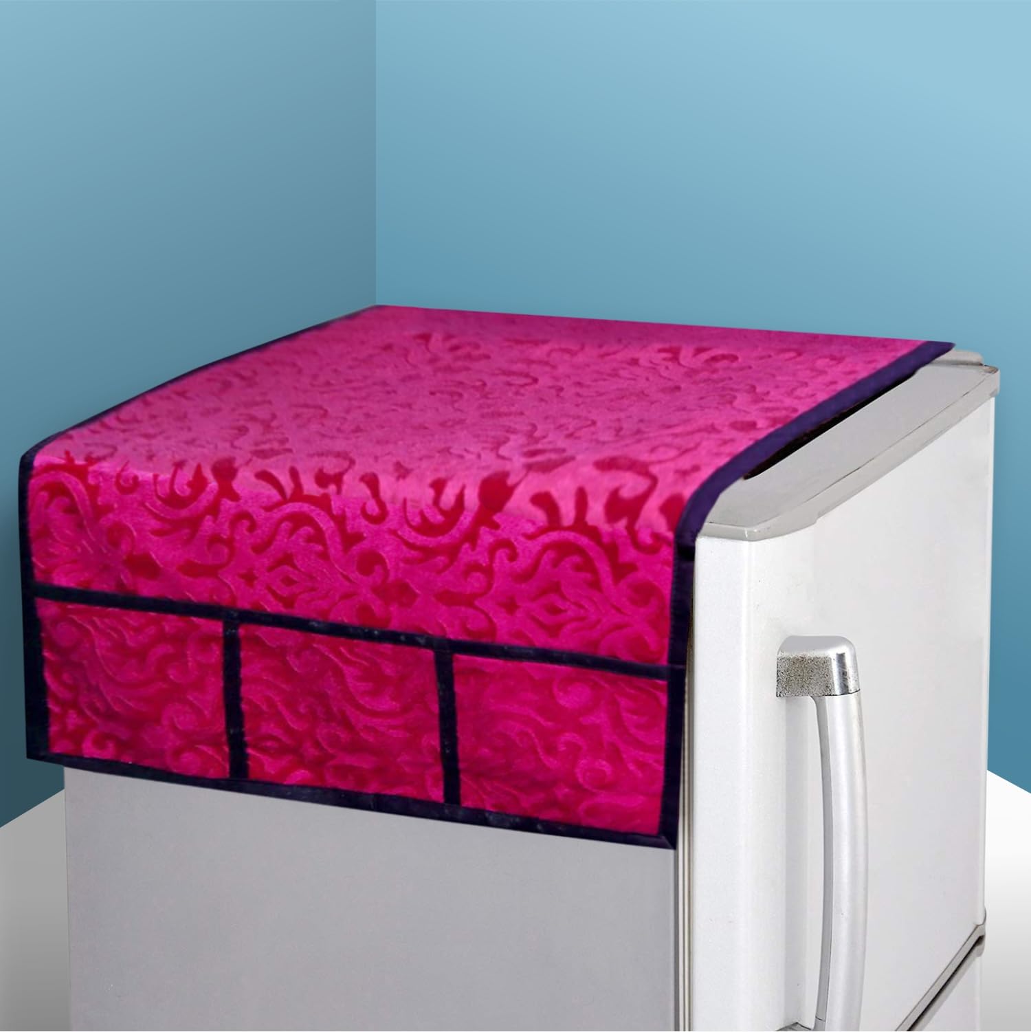 Kuber Industries Fridge Top Cover | Fridge Top Cover with Pockets | Refrigerator Top Cover for Kitchen | Fridge Top Cover with 6 Utility Pockets | Velvet Fridge Top Cover | Pink (B0CKF679CQ) Amazon Price History, Amazon Price Tracker