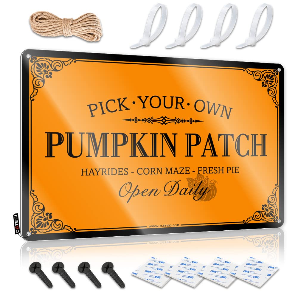 Little Man Cave Sign Fall Farmhouse Pumpkin Patch Tin Sign 1 Metal Man Cave Decor Metal Vintage Signs(20X30CM)