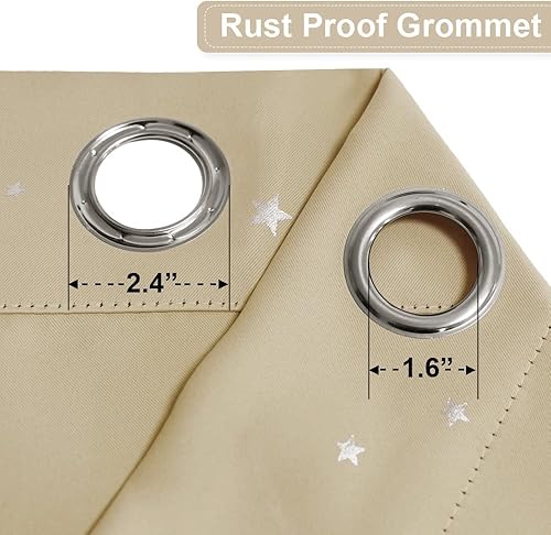 Miniatura 10 de RYB HOME Cortinas de cocina de granja, cenefas opacas con rayas blancas impresas, bloque de luz, ahorro de energía para lavandería, guardería,