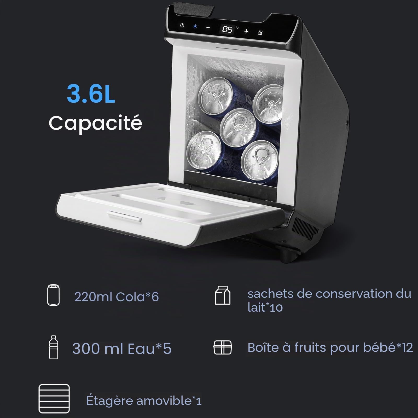 Réfrigérateur de voiture pour Tesla Model Y Juniper, réfrigérateur console centrale arrière pour Tesla Model Y 2026~2025, refroidisseur et réchauffeur, congélateur portable pour camping