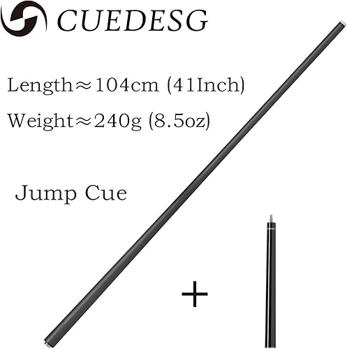 Miniatura 6 de Palo de piscina de taco de fibra de carbono,Palo de taco de ruptura de 3 piezas,Salto de baja desviación Jump Break Cue,Punta profesional de 0.512