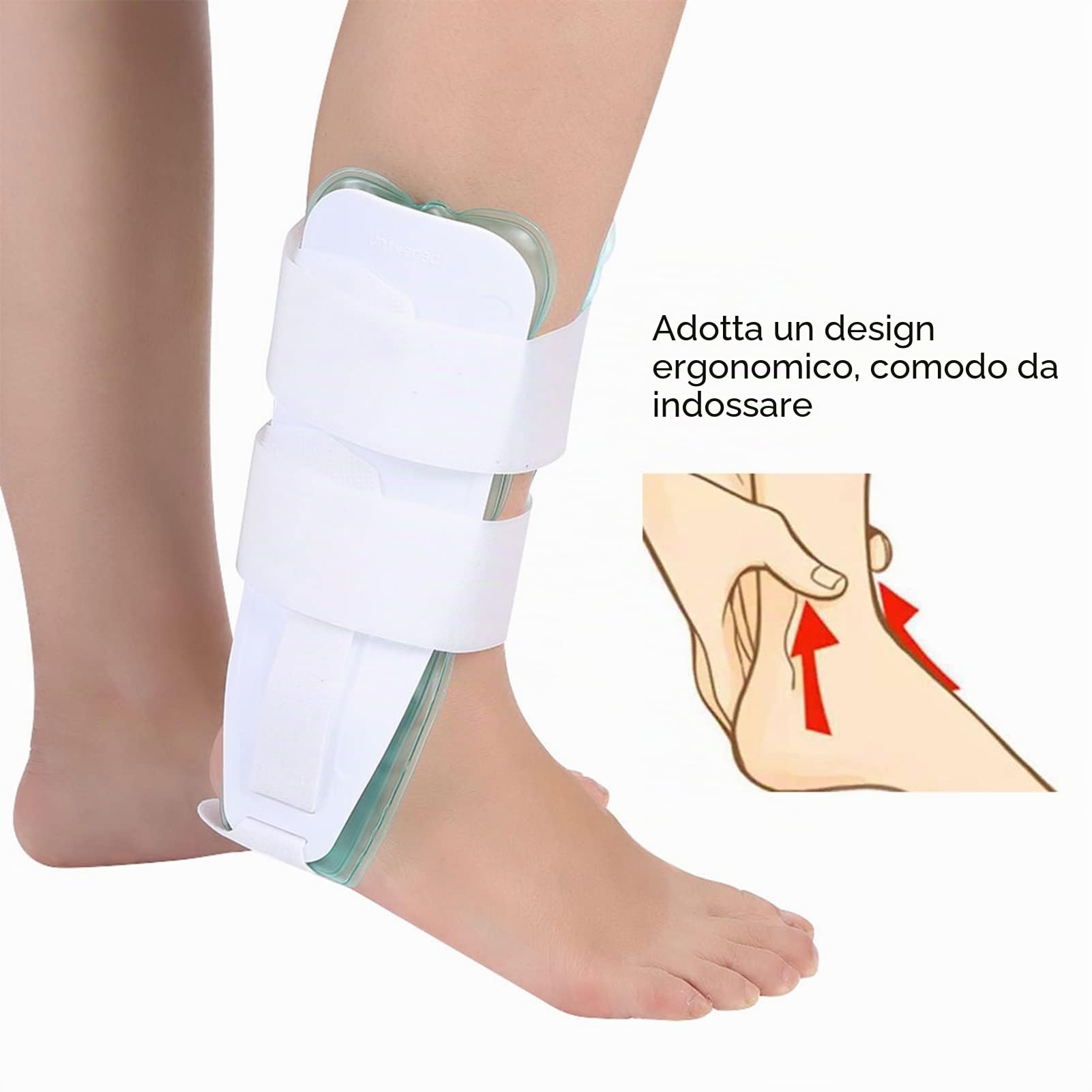 Cavigliera, Cavigliera in Gel Cavigliera Regolabile Supporto per Caviglia per Adulti Stabilizzatore Caviglia Traspirante Stecca per Piede Destro Sinistro