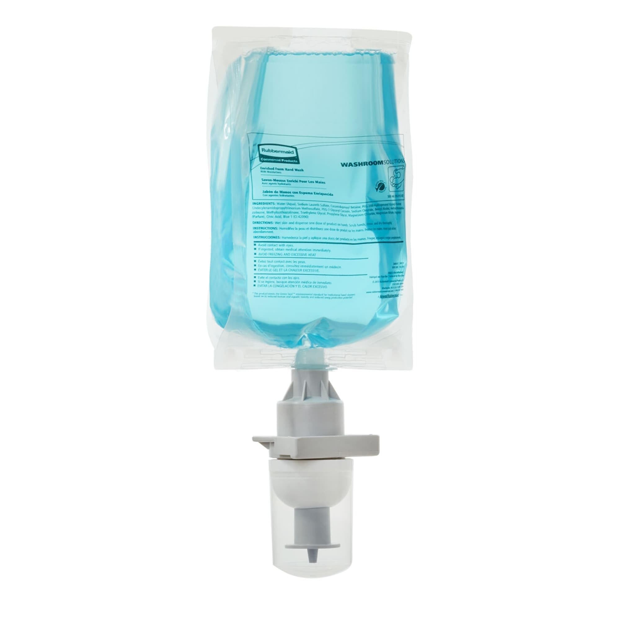 Rubbermaid Commercial Products Flex Moisturizing Foam Hand Soap Refill 500mL Light Floral Scent Compatible with RCP's Flex Dispensers for Restrooms/Bathrooms in Schools/Gyms/Offices Green