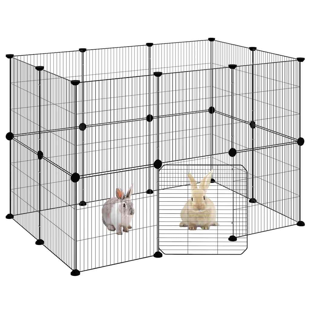 20-TLG. Haustierkäfig mit Tür Schwarz 35x35 cm Stahl,Tier- & Haustierbedarf,Haustierbedarf,Kleintierzubehör,Lebensräume & Gehege für Kleintiere,Schwarz,5.74 kg-3114043