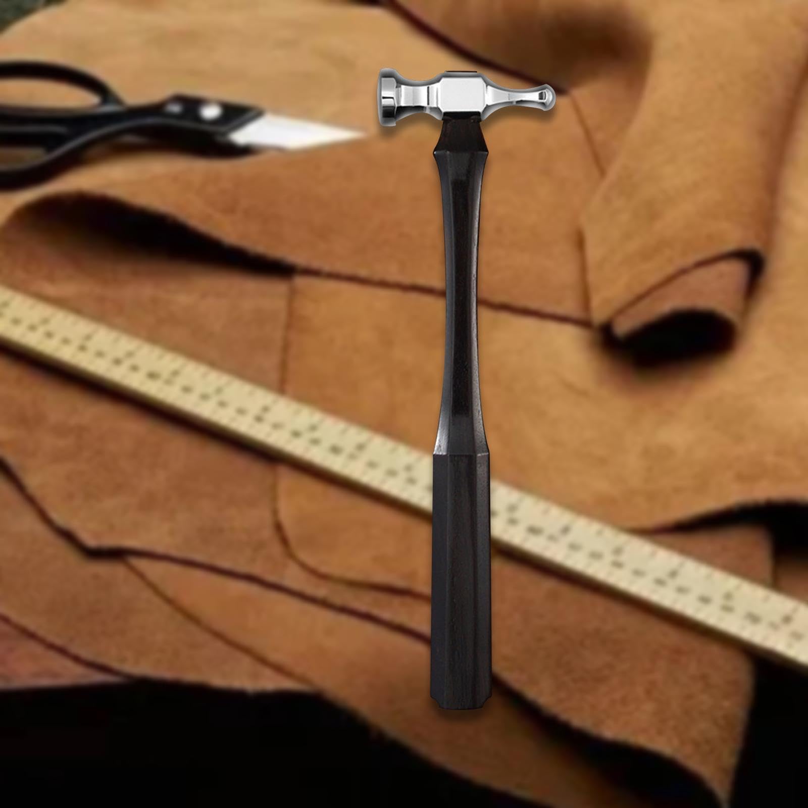 Martillo para Peletería para Artesanos, Martillo con Mango De Repuesto para Suministros De Bricolaje, Martillo para Manualidades De Cuero, Herramienta para Manualidades De Cuero, Martillo para Tallar