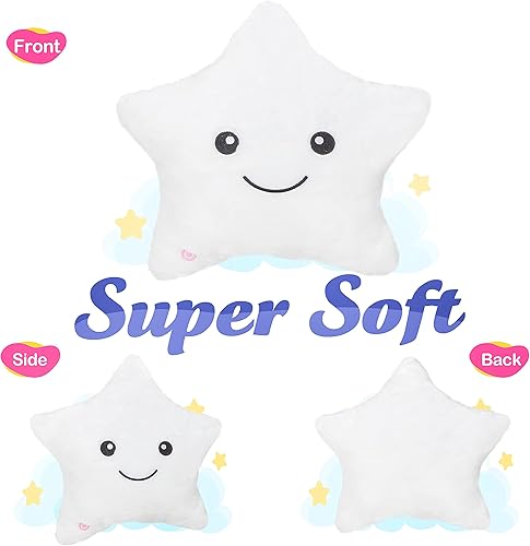Miniatura 5 de Wewill Creative Twinkle Star Glowing Luz LED nocturna felpa almohadas juguetes de peluche Azul