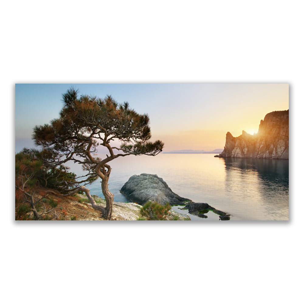 Tableau moderne design 140x70cm de paysage pour habiller un grand mur vide