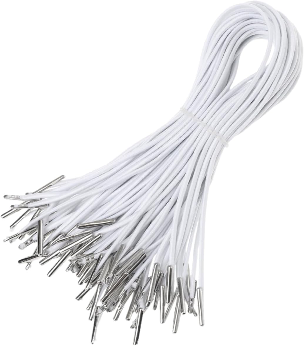Gogogmee 150pcs Stretchy Barbed Elastic for Party Hats Mask String Metal Barb Fasteners Elastic Strap for Hat DIY Craft Projects