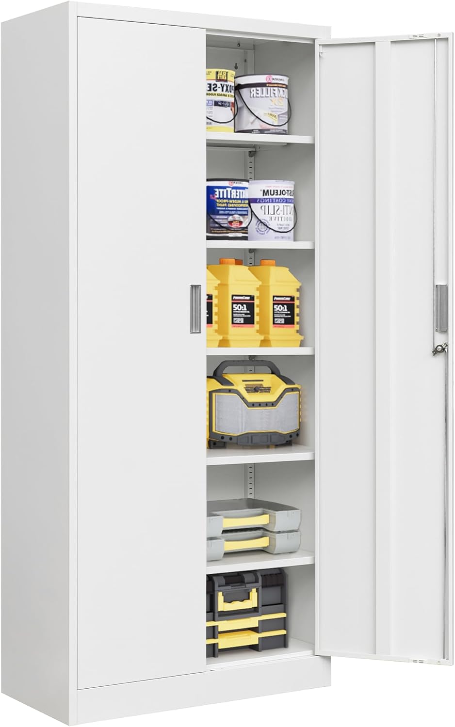 CJF Metal Storage with 5 Adjustable Shelves