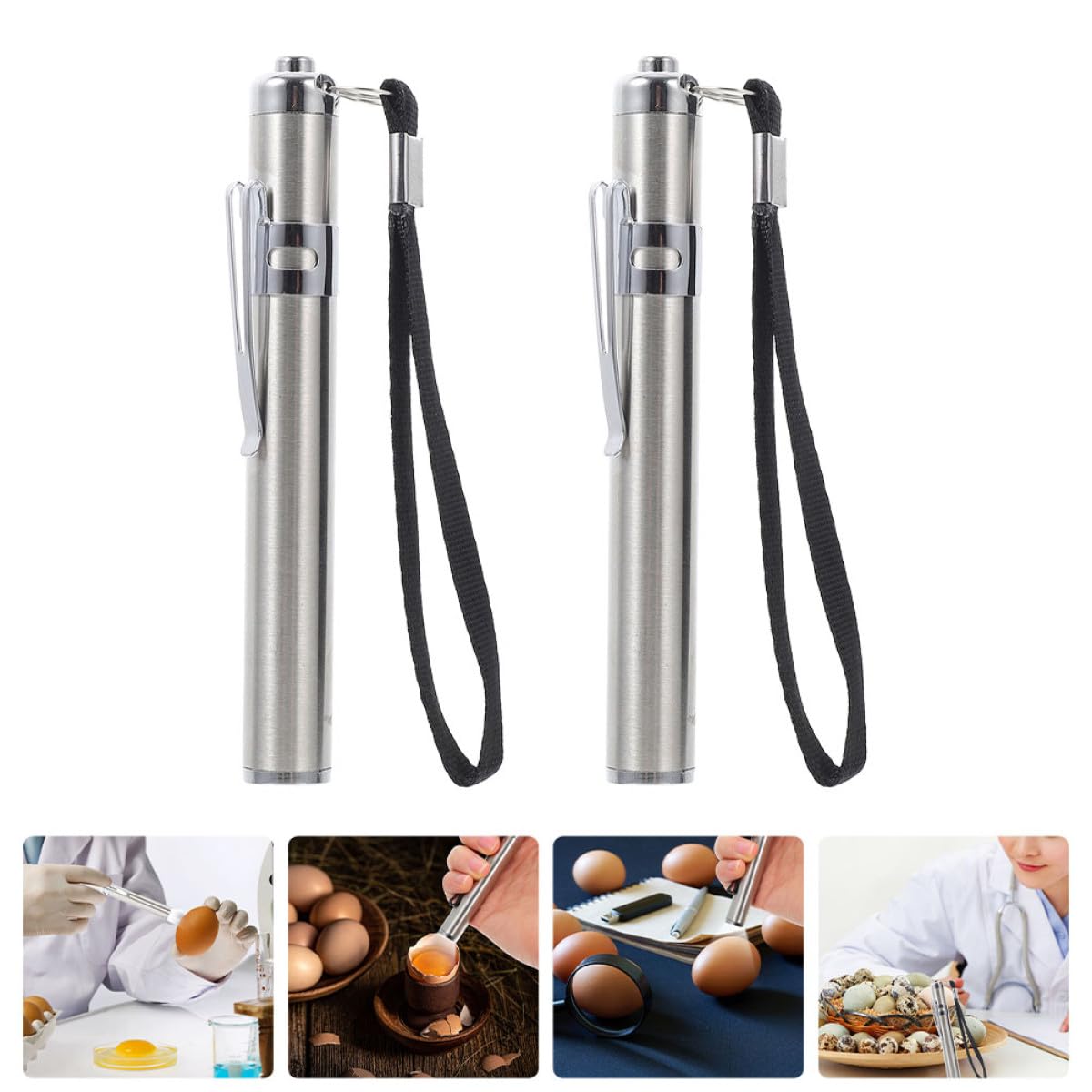 Testeur D'œufs Argenté pour Observer le Développement de L'embryon Lampe Mire-œufs Suspendue en Acier Inoxydable et Nylon Pratique 2 Pièces pour Incubation