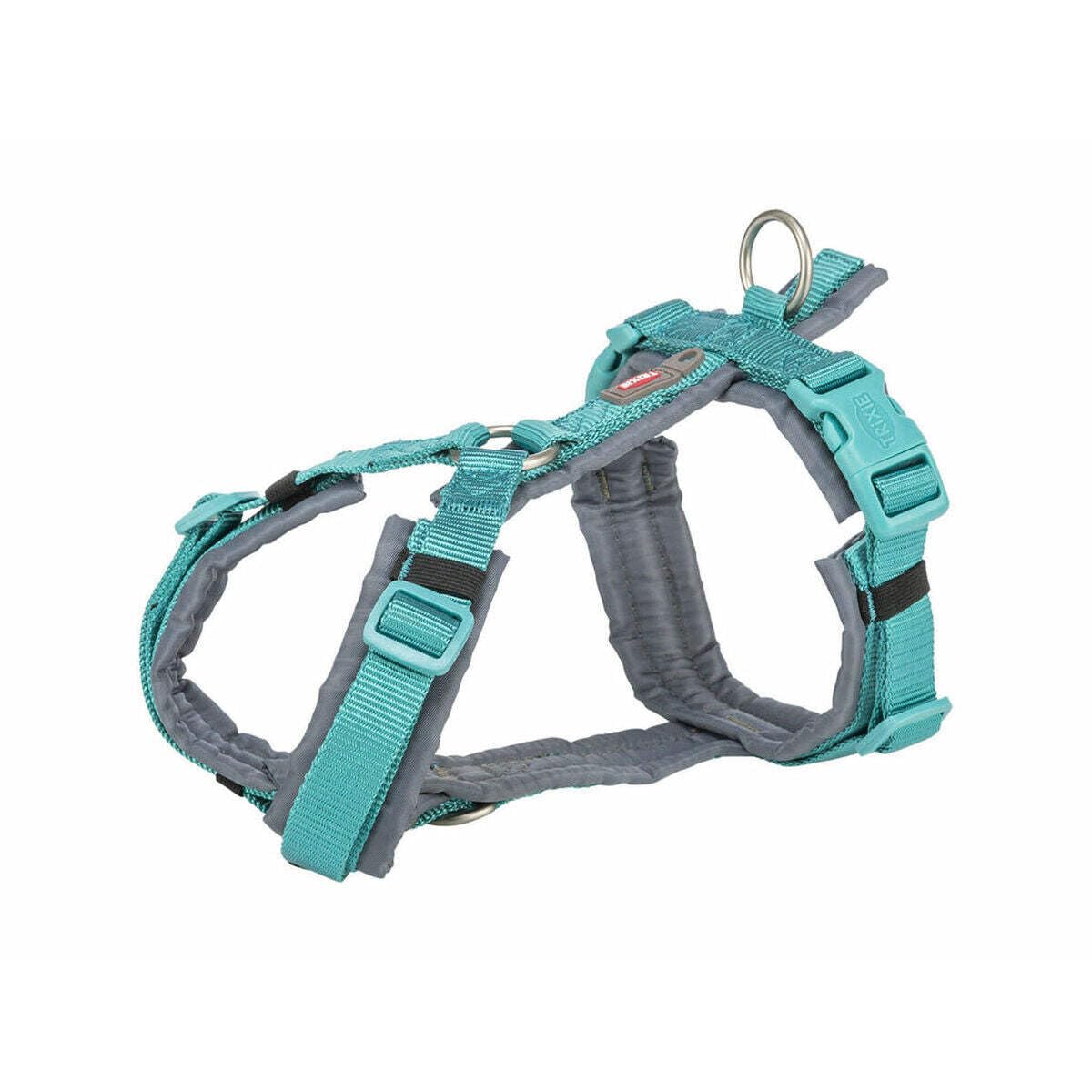 TRIXIE Premium Trekking harness, S: 36–44 cm/15 mm, aqua/graphite