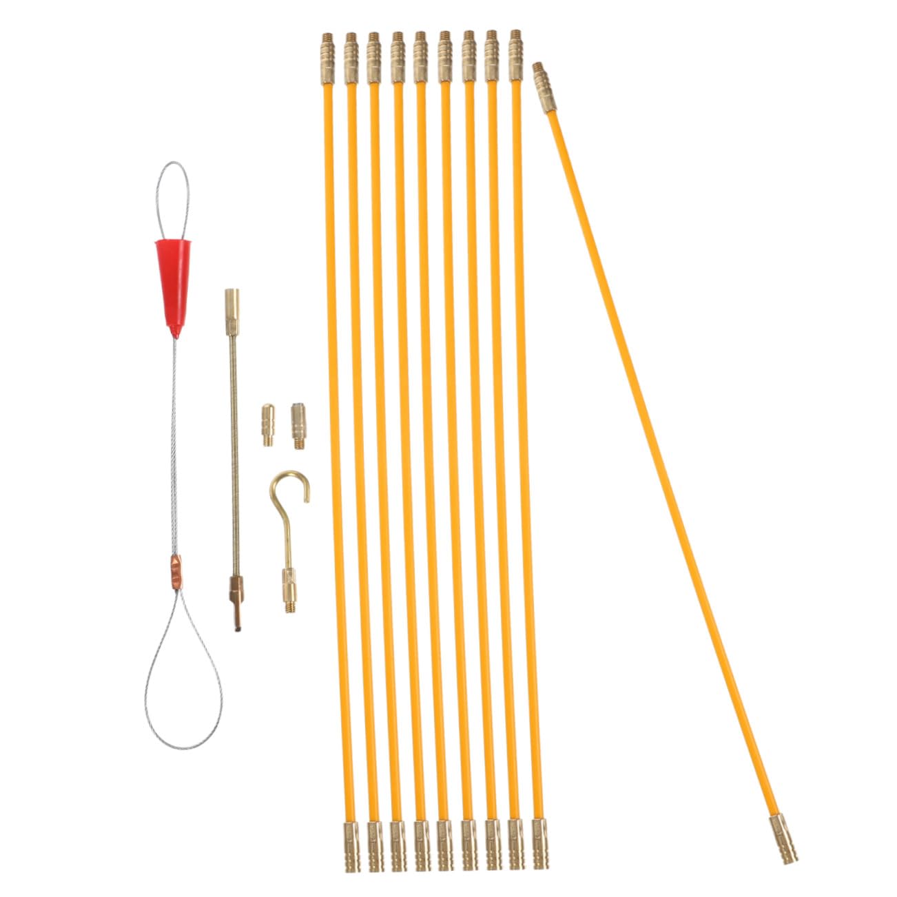 Kit de guía de cables NUOBESTY de 10 varillas de fibra de vidrio para construcción